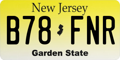 NJ license plate B78FNR