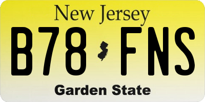 NJ license plate B78FNS