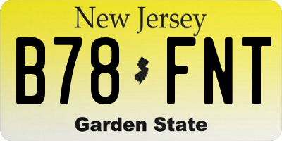 NJ license plate B78FNT