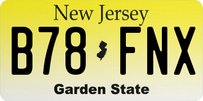 NJ license plate B78FNX