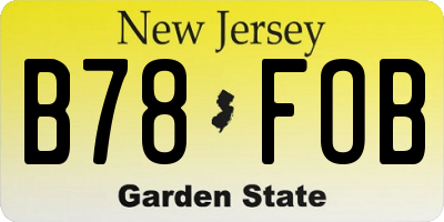 NJ license plate B78FOB