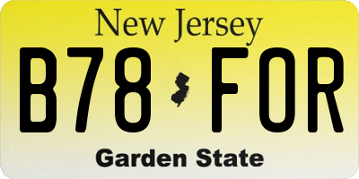 NJ license plate B78FOR