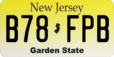 NJ license plate B78FPB