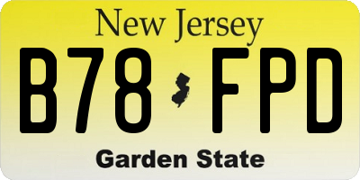 NJ license plate B78FPD