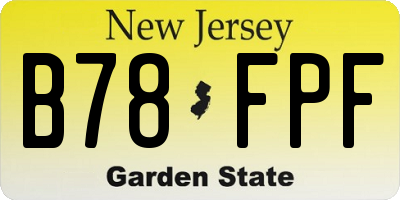 NJ license plate B78FPF
