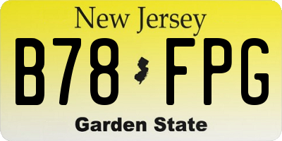 NJ license plate B78FPG