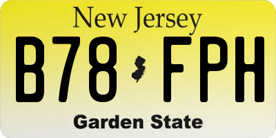 NJ license plate B78FPH
