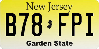 NJ license plate B78FPI