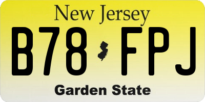 NJ license plate B78FPJ