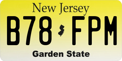 NJ license plate B78FPM