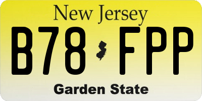 NJ license plate B78FPP
