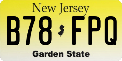 NJ license plate B78FPQ