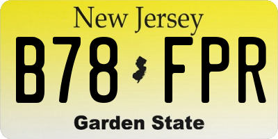 NJ license plate B78FPR
