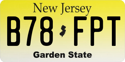 NJ license plate B78FPT