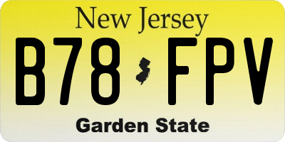 NJ license plate B78FPV