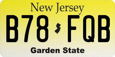 NJ license plate B78FQB