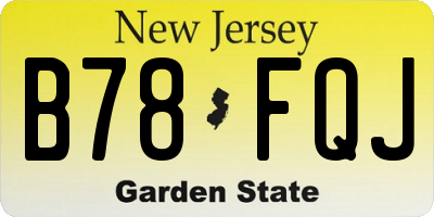 NJ license plate B78FQJ