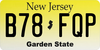 NJ license plate B78FQP
