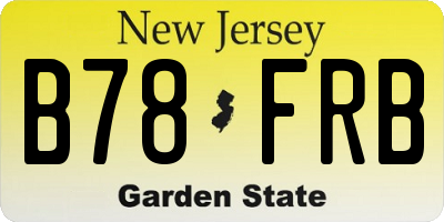 NJ license plate B78FRB