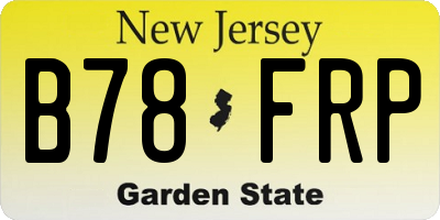 NJ license plate B78FRP