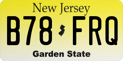 NJ license plate B78FRQ