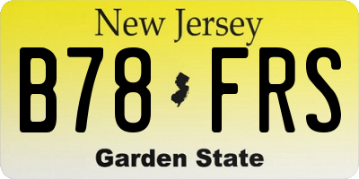 NJ license plate B78FRS