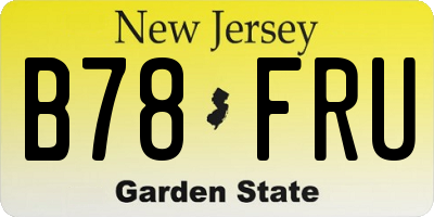 NJ license plate B78FRU