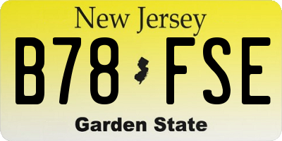 NJ license plate B78FSE
