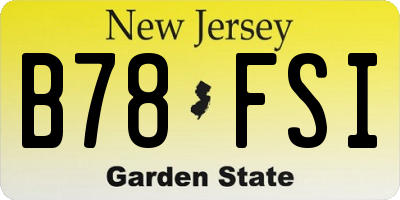 NJ license plate B78FSI