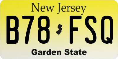 NJ license plate B78FSQ