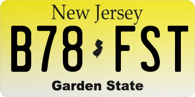 NJ license plate B78FST