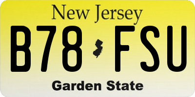 NJ license plate B78FSU