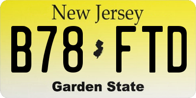 NJ license plate B78FTD