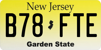 NJ license plate B78FTE
