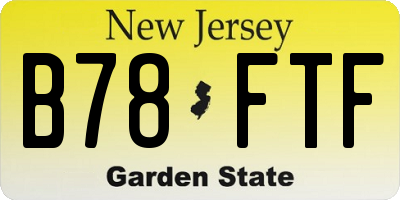 NJ license plate B78FTF