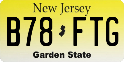 NJ license plate B78FTG