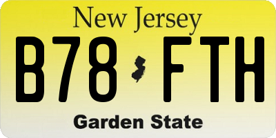 NJ license plate B78FTH