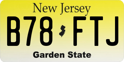 NJ license plate B78FTJ