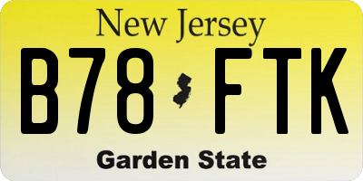 NJ license plate B78FTK
