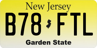 NJ license plate B78FTL