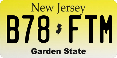 NJ license plate B78FTM