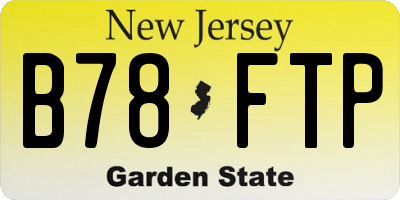 NJ license plate B78FTP