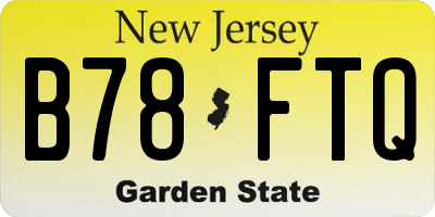 NJ license plate B78FTQ