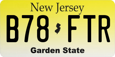 NJ license plate B78FTR
