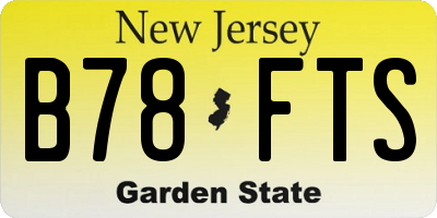 NJ license plate B78FTS