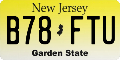 NJ license plate B78FTU