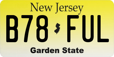 NJ license plate B78FUL