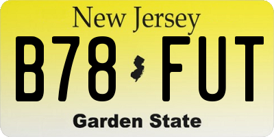 NJ license plate B78FUT