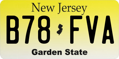 NJ license plate B78FVA