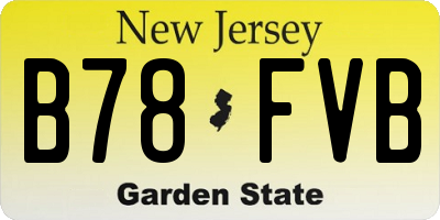 NJ license plate B78FVB